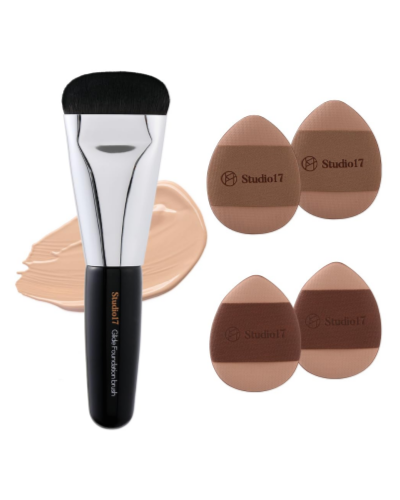 Skinfit makeup kit Puff 4ea+Foundation Brush 1ea